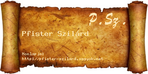 Pfister Szilárd névjegykártya